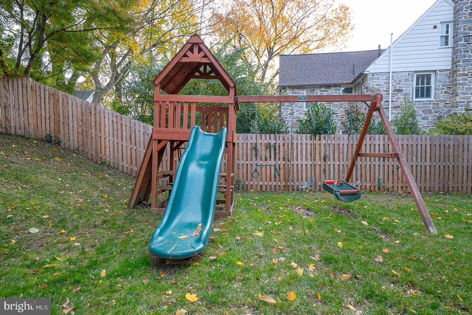 346 Winding Way Merion Station, PA 19066 - Photo 50 of 51 a view of a garden with a slide