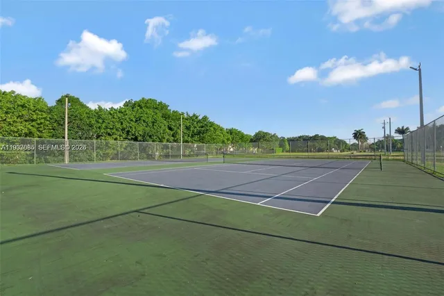a view of roof deck with palm trees