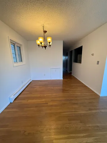 a view of a livingroom with a chandelier