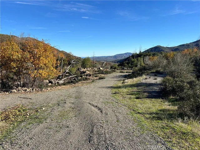 a view of a yard with wooden fence
