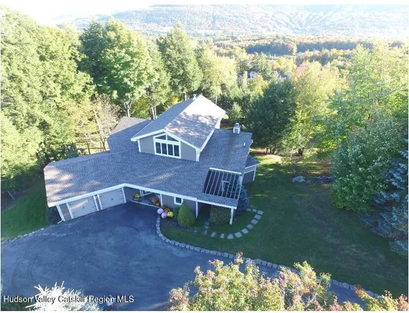 an aerial view of a house