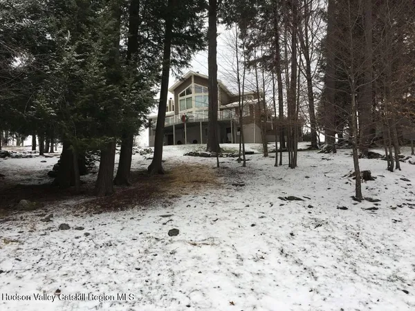 a view of a yard with a tree
