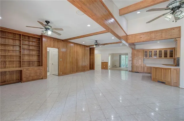 a view of a livingroom with a staircase