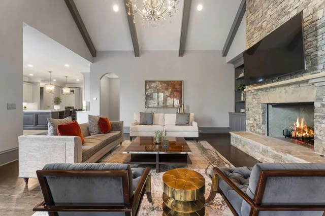 a bedroom with a bed lamp closet and window