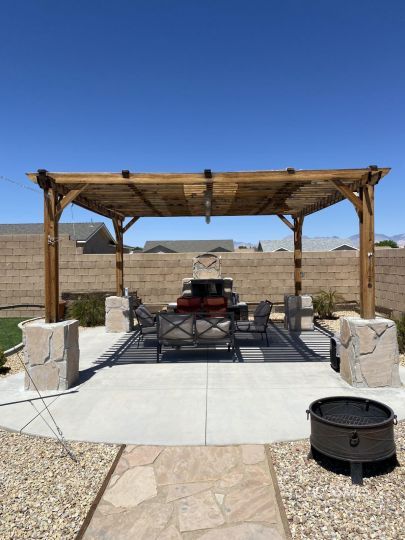 401 Acacia Street Ridgecrest, CA 93555 - Photo 35 of 42 a view of a patio with swimming pool