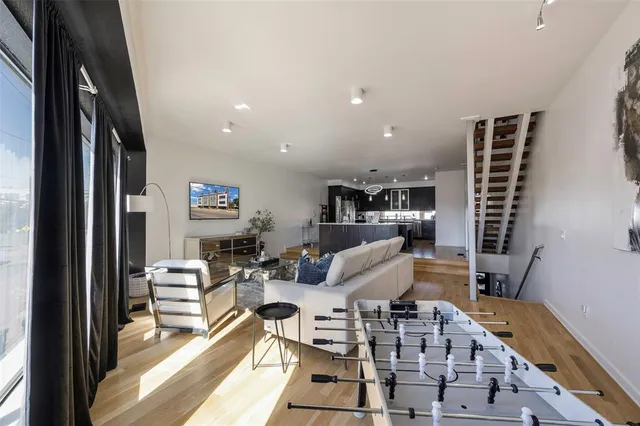 a living room with furniture