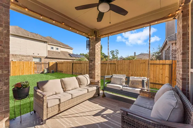 a outdoor living space with patio furniture