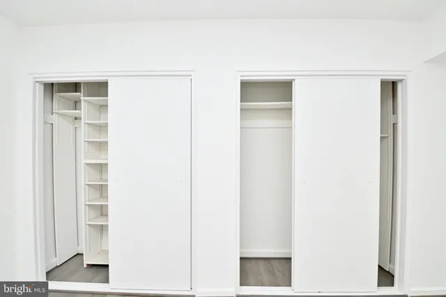 a view of a closet area