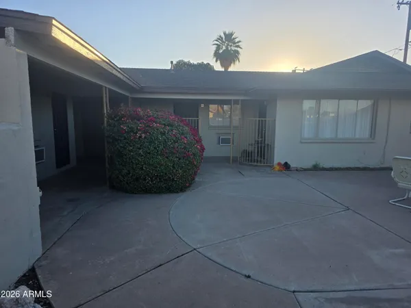 a view of a house with a garage
