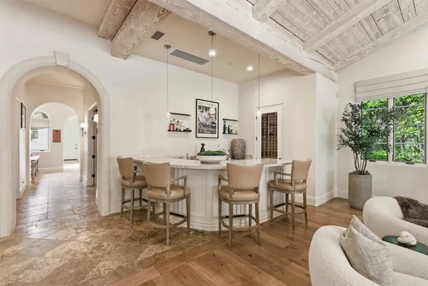 a kitchen with a stove and a sink