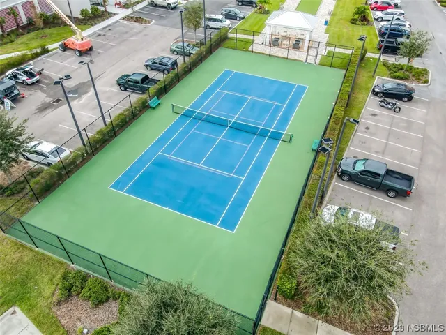 a large building with a city view