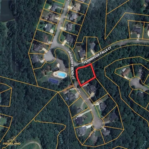 an aerial view of houses and roads