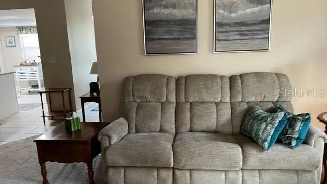 a living room with furniture