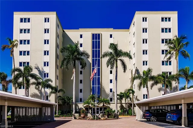 a view of a building with a street