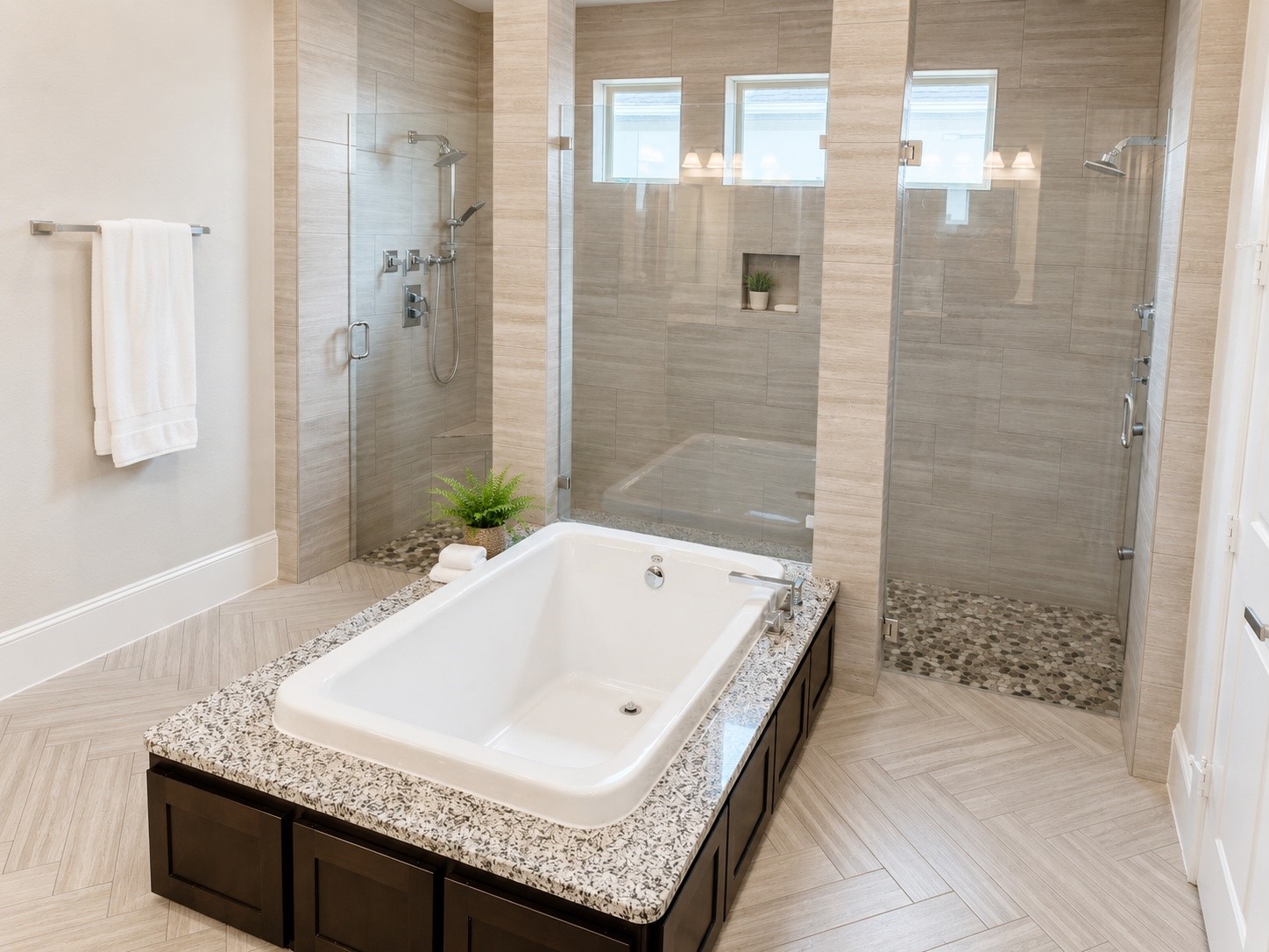 2926 Fairmont Ridge Lane Katy, TX 77494 - Photo 26 of 49 a bathroom with a granite countertop bathtub shower and sink