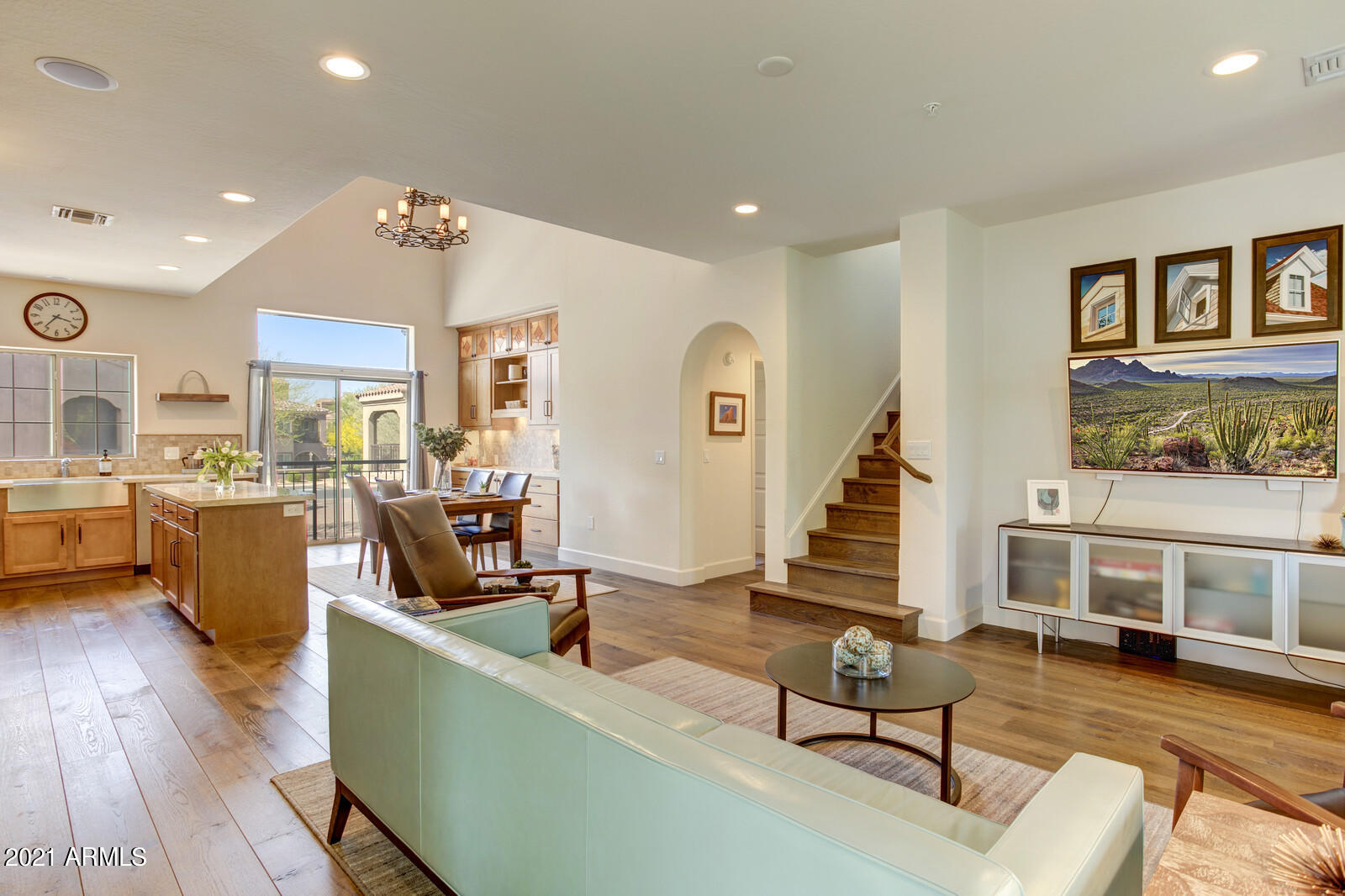 3935 East Rough Rider Road, Unit 1360 Phoenix, AZ 85050 - Photo 14 of 47 Great room open to dining rm & kitchen