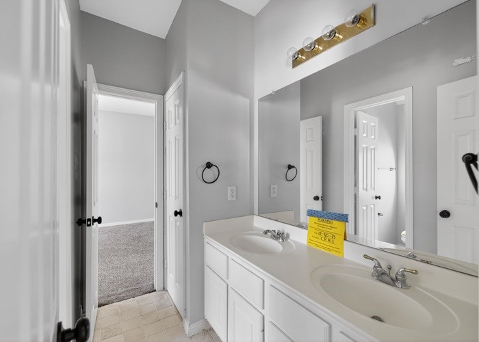 406 Spring Lakes Haven Spring, TX 77373 - Photo 22 of 24 a bathroom with a sink double vanity granite tub shower and a mirror