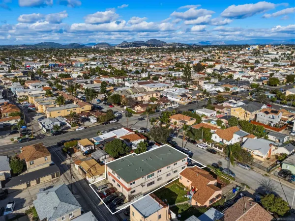 an aerial view of a city