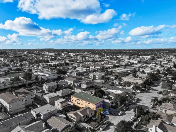 an aerial view of a city