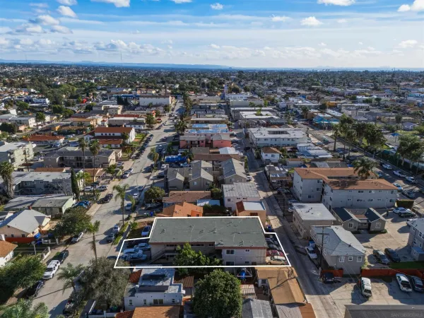 an aerial view of a city