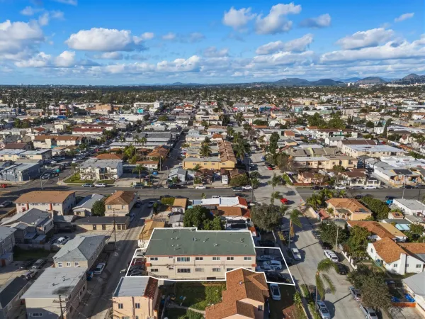 an aerial view of a city