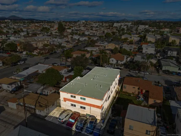 an aerial view of a house