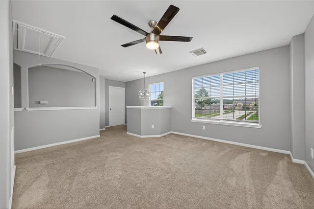 a view of a livingroom with a window
