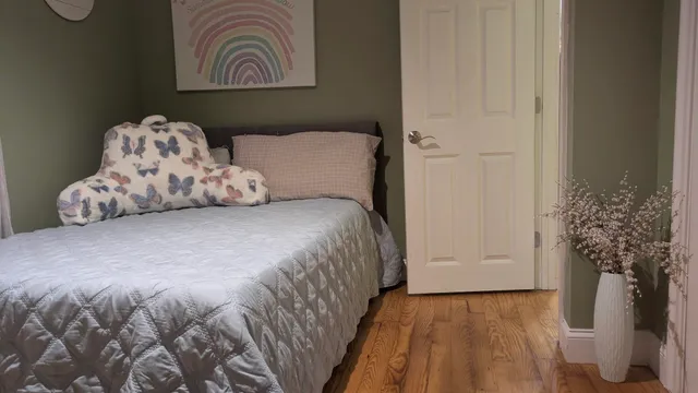 a living room with furniture and a couch