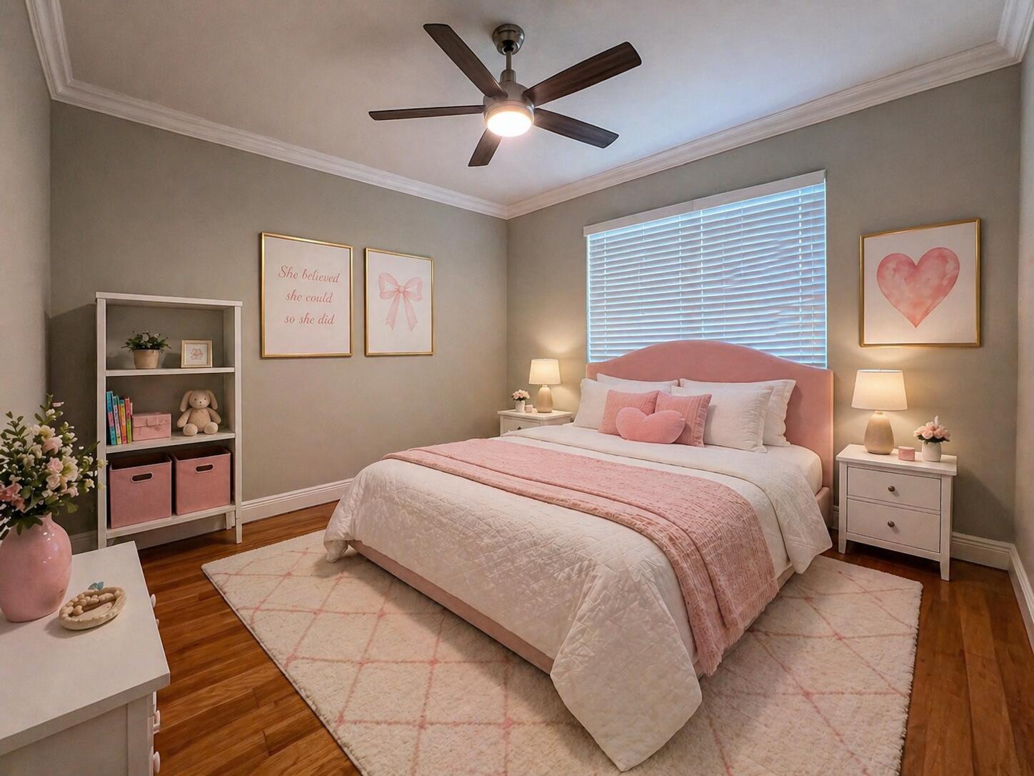 13196 Southwest 29th Street Miramar, FL 33027 - Photo 71 of 71 a bedroom with a large bed and a chandelier fan