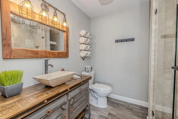 a bathroom with a shower