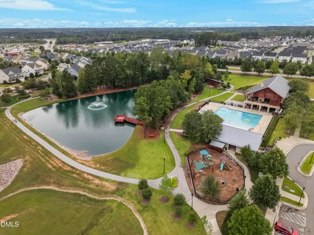 an aerial view of a house