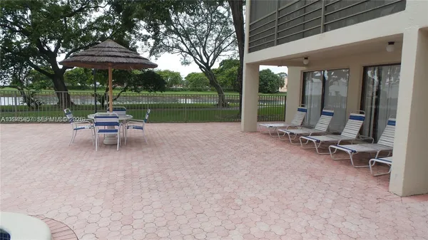 a view of a garden from a patio