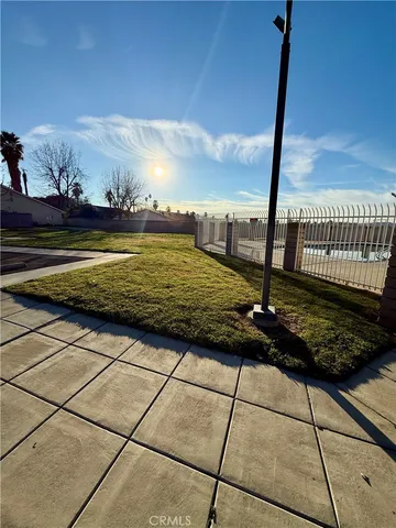 a view of a terrace with wooden floor space