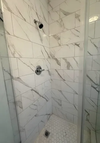 a bathroom with a shower