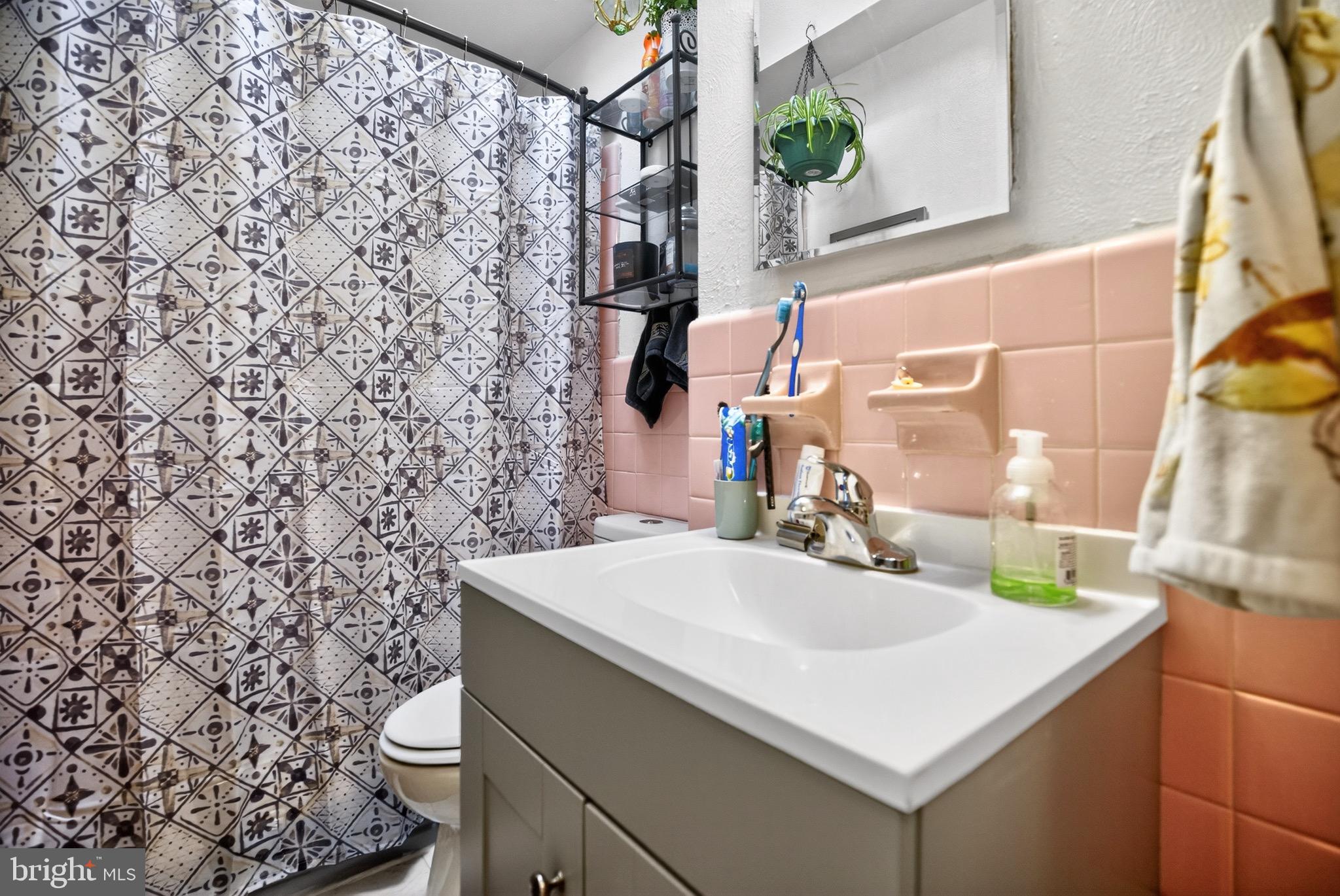 4401 Manayunk Avenue Philadelphia, PA 19128 - Photo 20 of 25 a bathroom with a sink a toilet and a mirror