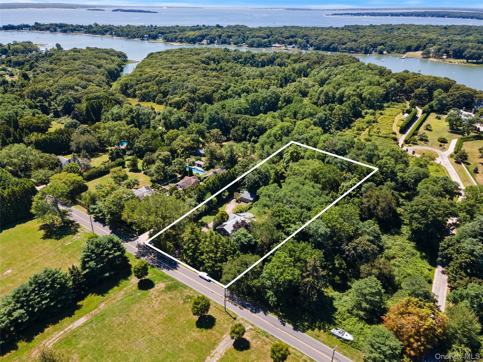 26 South Menantic Road Shelter Island, NY 11964 - Photo 9 of 46 Aerial view of property and proximity to water