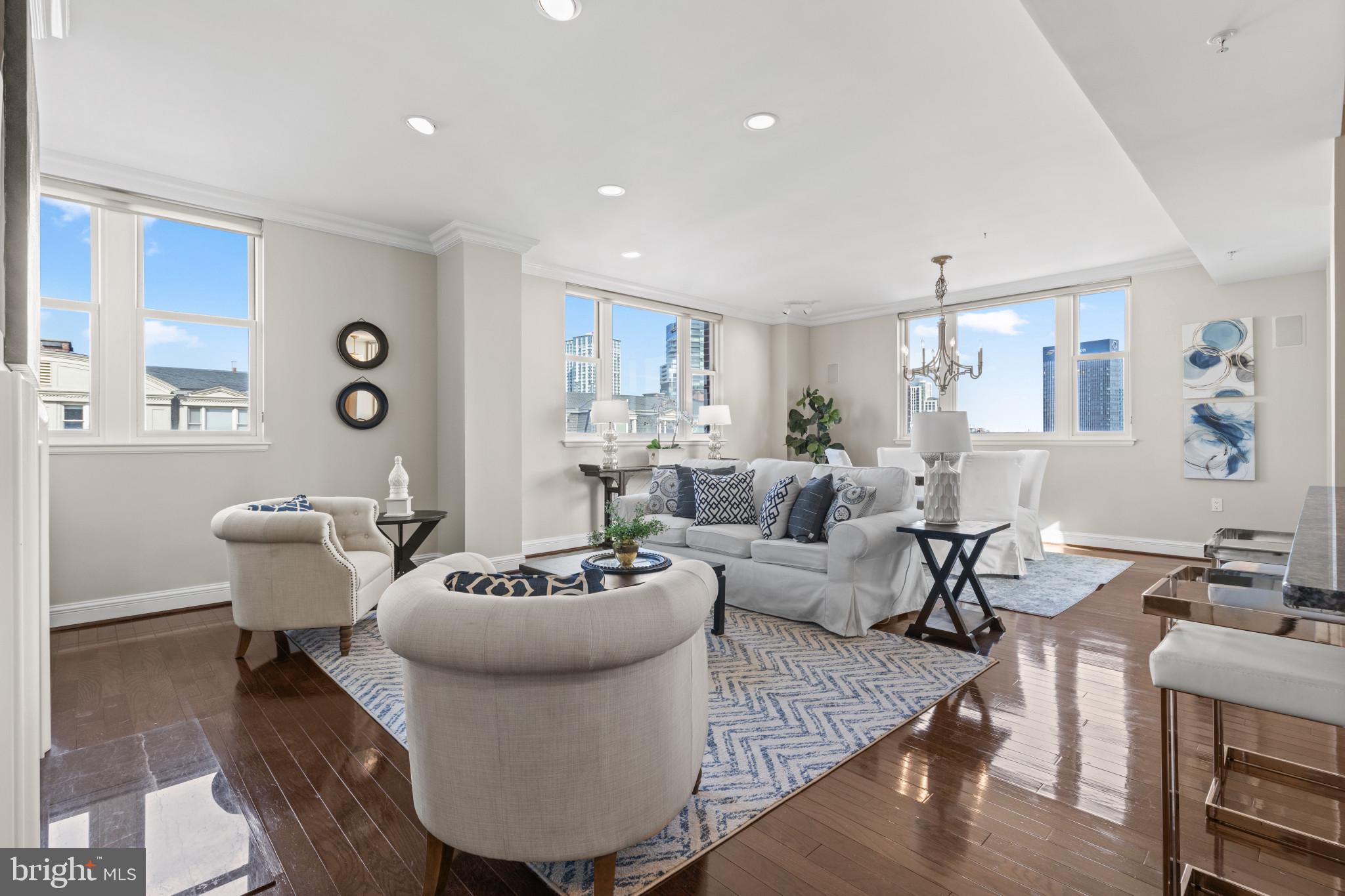 801 Key Highway, Unit P62 Baltimore, MD 21230 - Photo 13 of 39 Living Room/Dining Room with Incredible Light