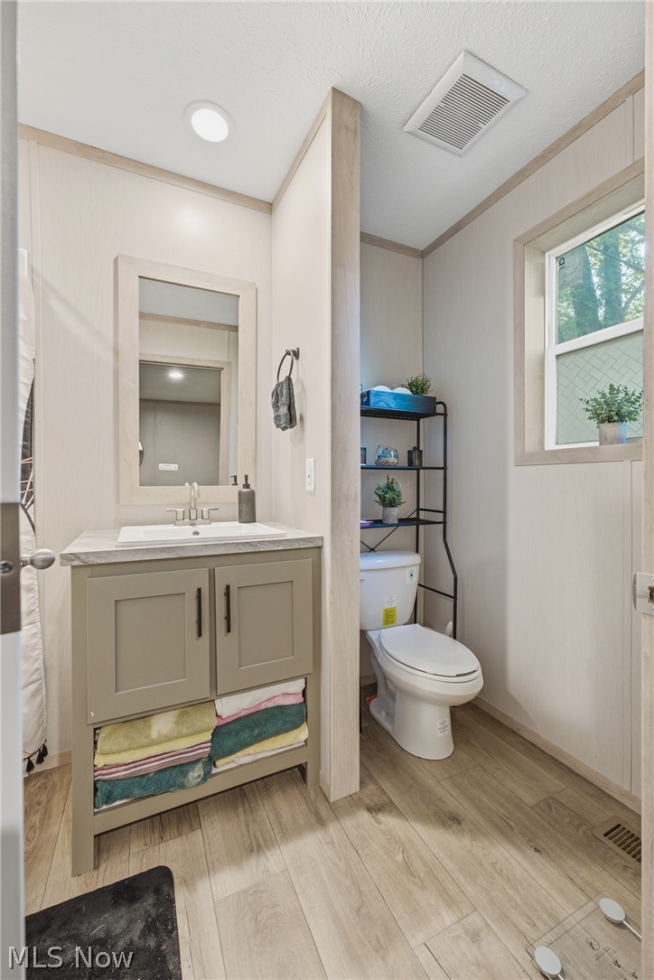 4516 Navarre Road Southwest, Unit 13 Canton, OH 44706 - Photo 15 of 30 Vanity with a white countertop and integrated sink, wood-finish flooring, and a window providing natural light