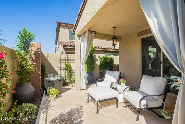a outdoor living space with furniture