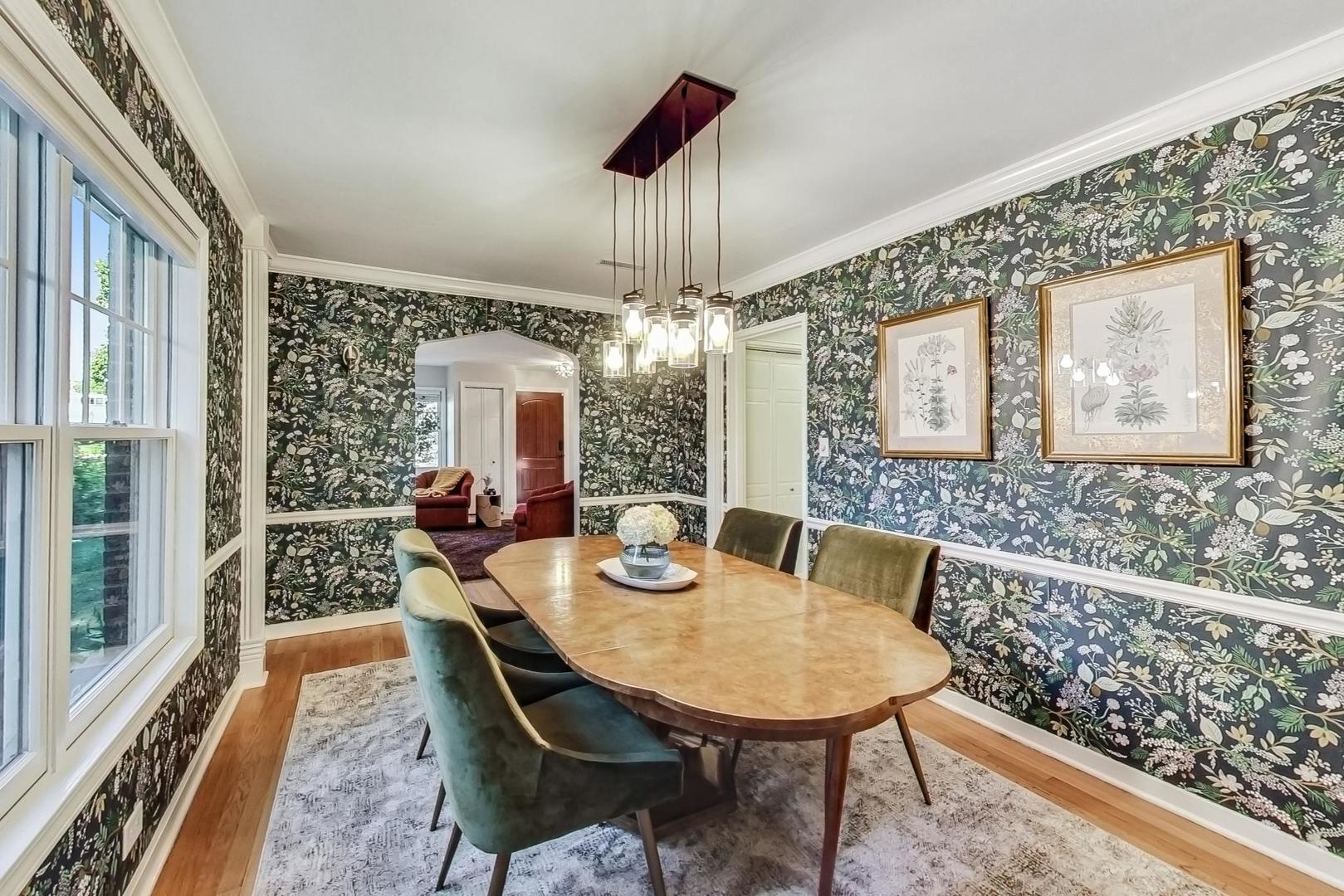 5040 Wolf Road Western Springs, IL 60558 - Photo 6 of 35 a view of a dining room with furniture window and wooden floor