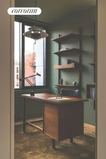 a kitchen with a sink and a large window