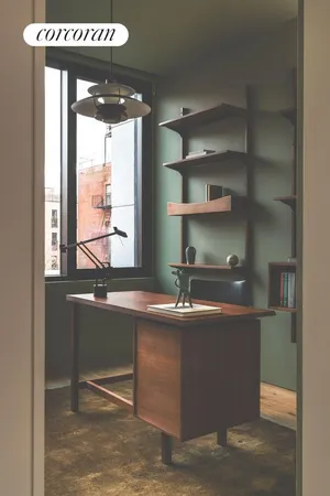 a kitchen with a sink and a large window