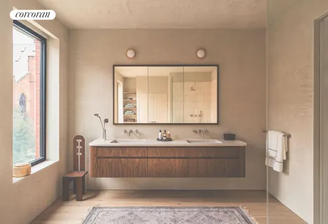 a bathroom with a bathtub and a window
