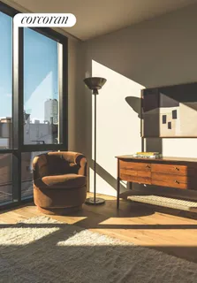 a living room with a couch and a table