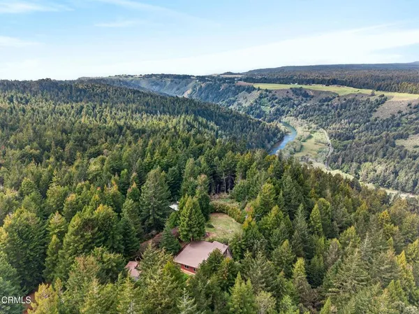 an aerial view of a house
