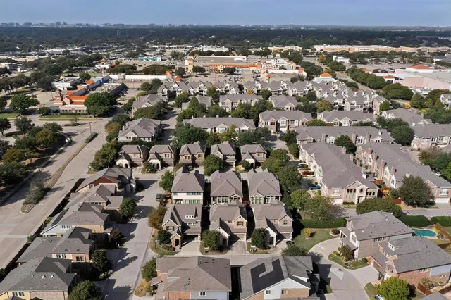 an aerial view of multiple house