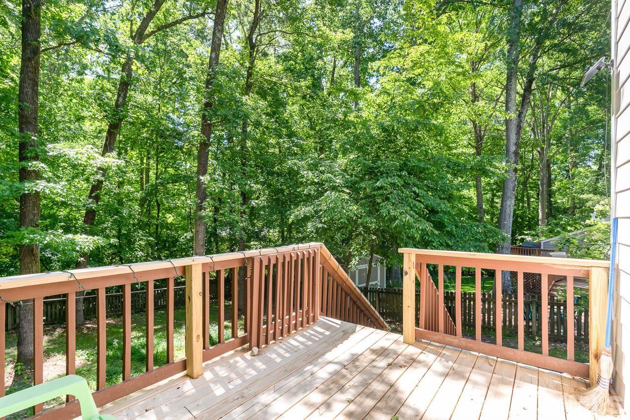 406 Old Fox Trail Durham, NC 27713 - Photo 22 of 23 a view of balcony with wooden floor