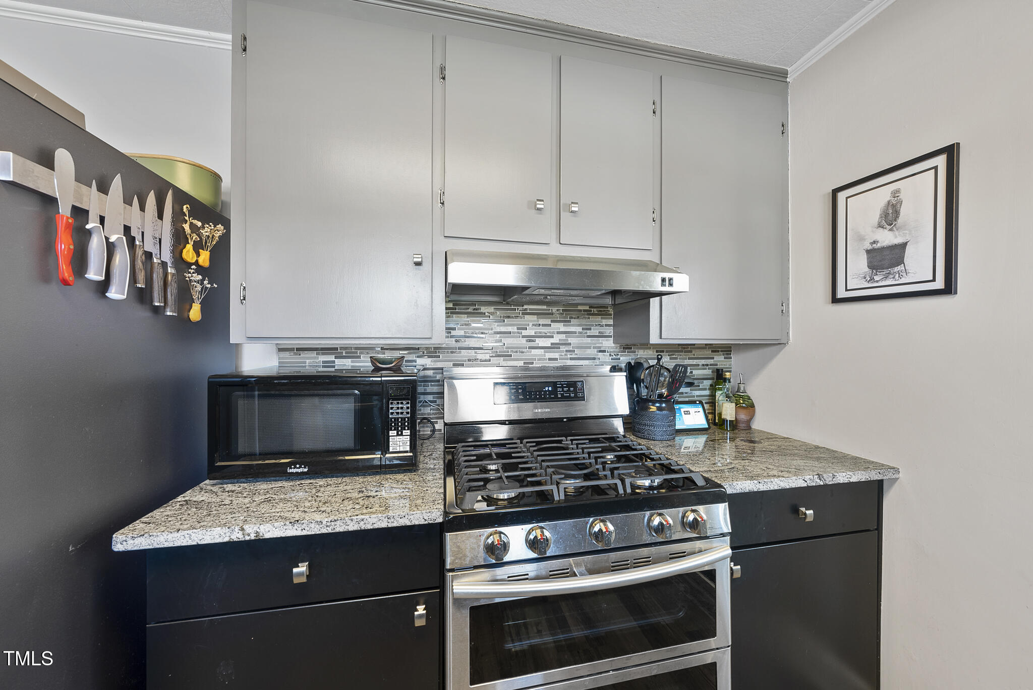 322 Robbins Road Durham, NC 27703 - Photo 22 of 48 a kitchen with granite countertop cabinets stainless steel appliances and a counter space