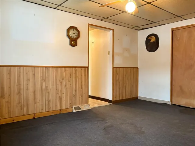 a view of a door and a window