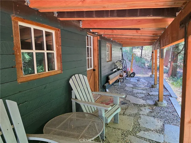 a view of porch with seating space